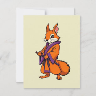 Cute Japanese Samurai Squirrel Card