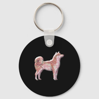 Cute Japanese Shiba Inu Sakura Cherry Blossom Moon Key Ring