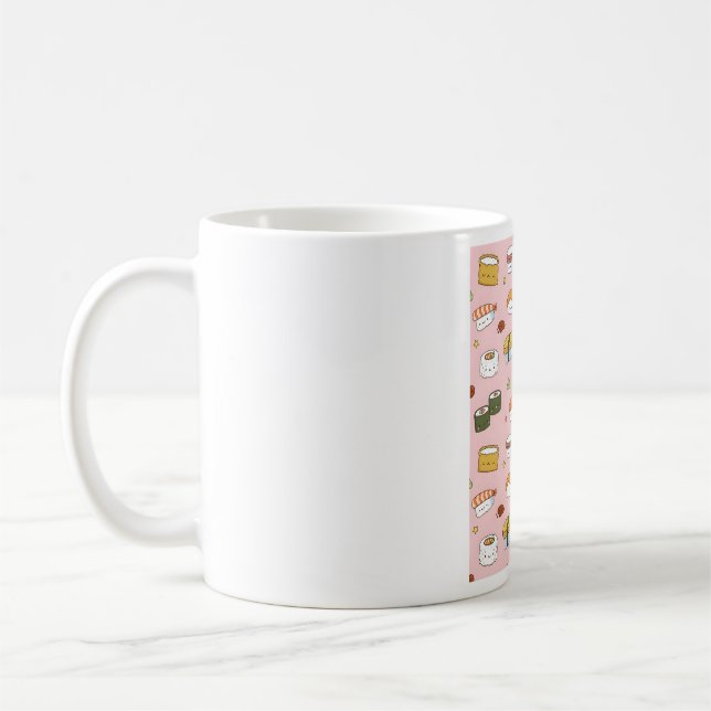 Cute Japanese Sushi Pattern Coffee Mug (Left)