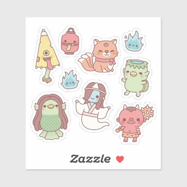 Cute Japanese Yokai Demons And Spirits (Sheet)