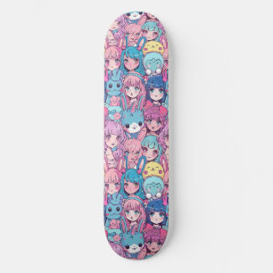 Cute Japapese Anime Girl Pattern Skateboard