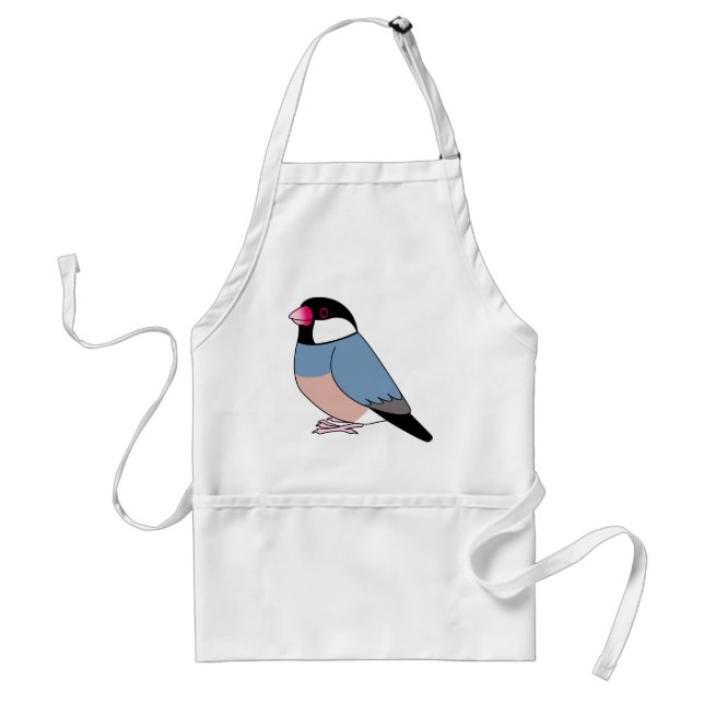 Cute java sparrow cartoon drawing standard apron (Front)