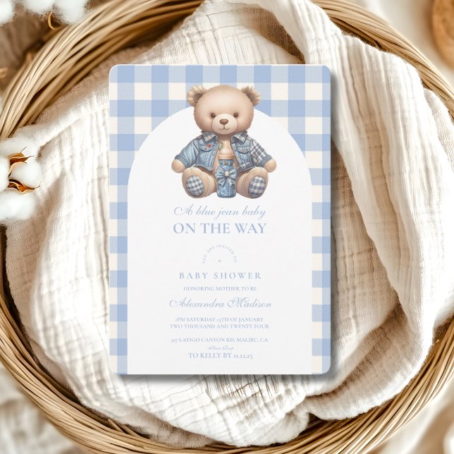 Cute Jean Baby Denim Baby Shower Invitation (Creator Uploaded)