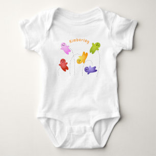 Cute jelly babies candy sweets cartoon baby bodysuit