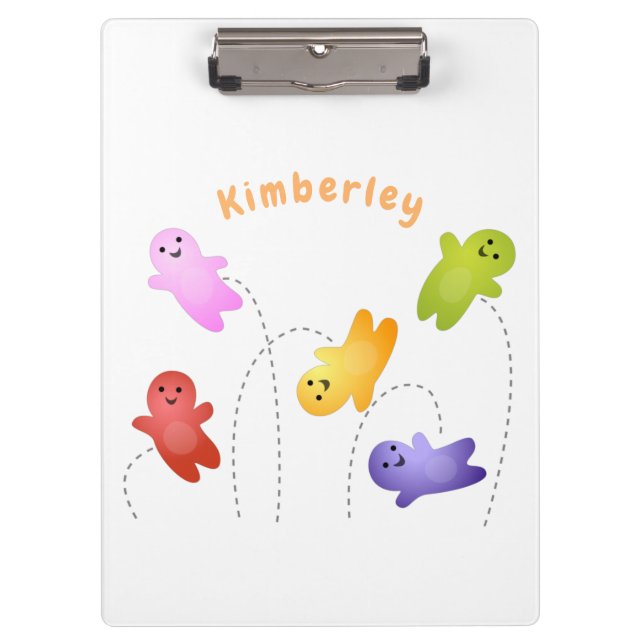 Cute jelly babies candy sweets cartoon clipboard (Front)