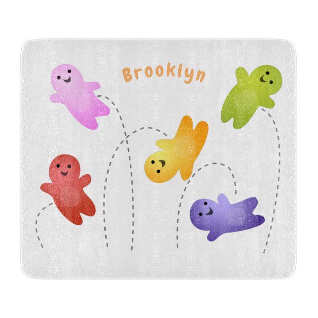 Cute jelly babies candy sweets cartoon cutting board (Front)