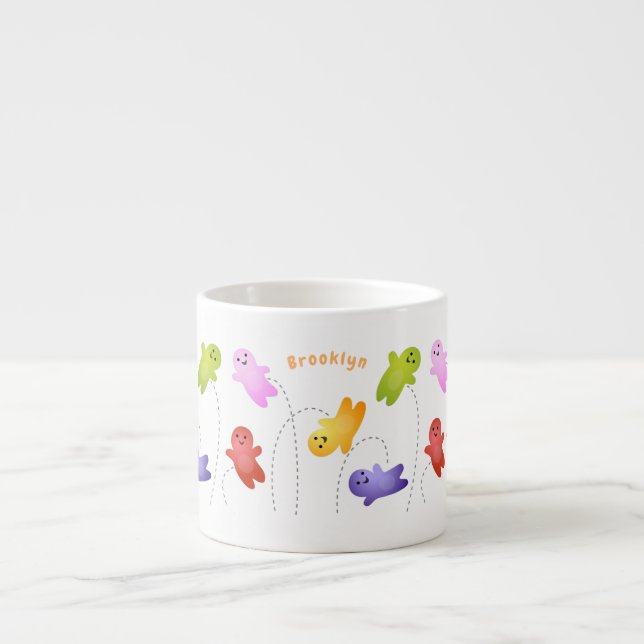 Cute jelly babies candy sweets cartoon espresso cup (Front)