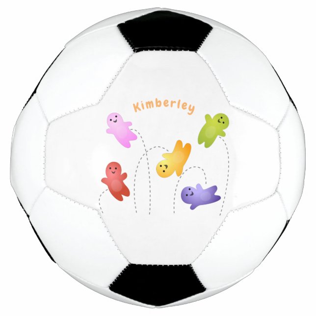 Cute jelly babies candy sweets cartoon football (Front)