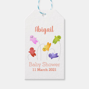 Cute jelly babies candy sweets cartoon gift tags