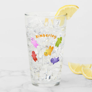Cute jelly babies candy sweets cartoon glass