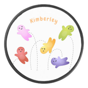Cute jelly babies candy sweets cartoon hockey puck