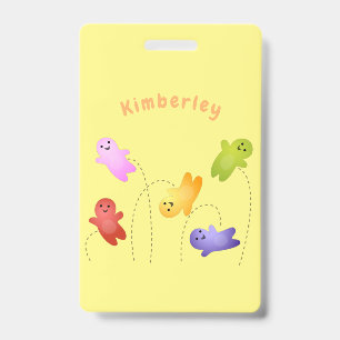 Cute jelly babies candy sweets cartoon ID badge