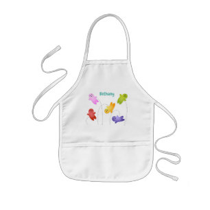 Cute jelly babies candy sweets cartoon kids apron
