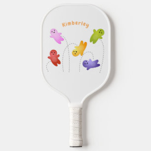 Cute jelly babies candy sweets cartoon pickleball paddle