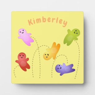 Cute jelly babies candy sweets cartoon plaque