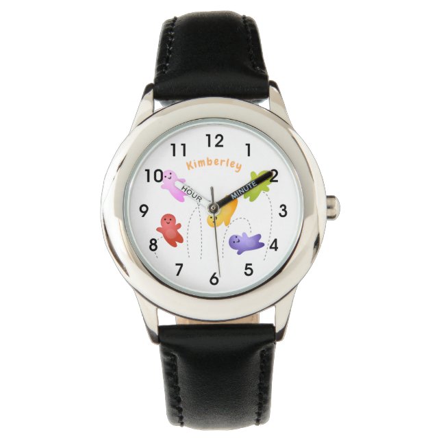 Cute jelly babies candy sweets cartoon watch (Front)