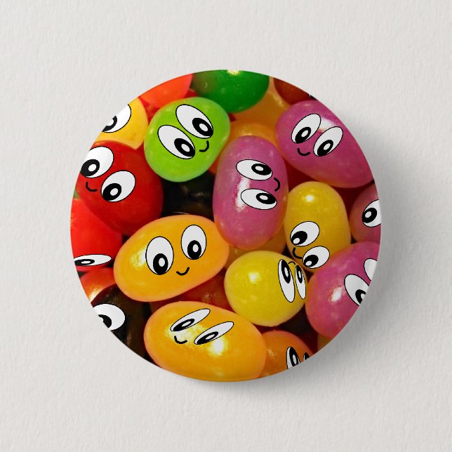 Cute Jelly Bean 6 Cm Round Badge (Front)