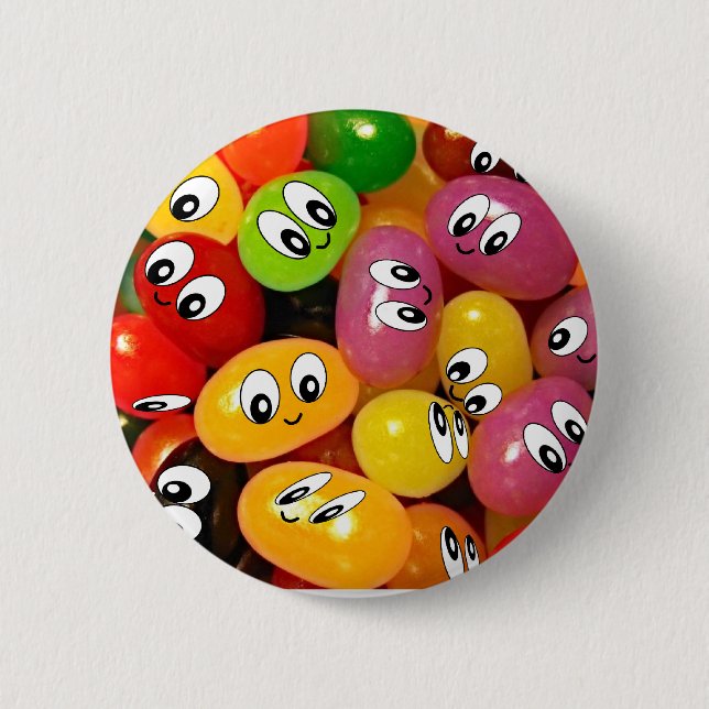 Cute Jelly Bean 6 Cm Round Badge (Front)