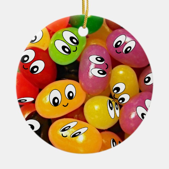 Cute Jelly Bean Ceramic Tree Decoration (Front)