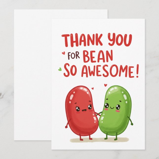 Cute Jelly Bean Couple - Valentine's Day Holiday Card (Front/Back)