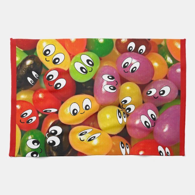 Cute Jelly Bean Tea Towel (Horizontal)