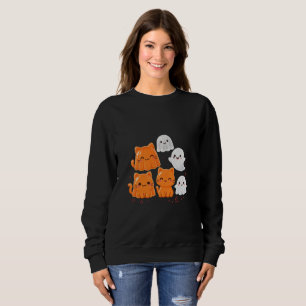 Cute Jelly Cats Ghosts Halloween Sweatshirt