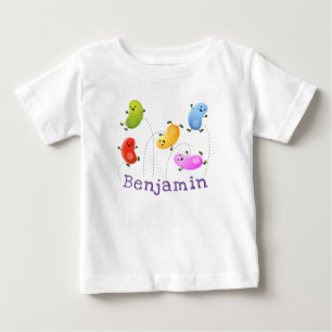 Cute jellybeans jumping cartoon illustration baby T-Shirt