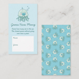 Cute Jellyfish Baby Shower Blue Boy Guess How Many Enclosure Card