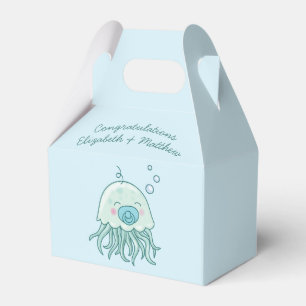 Cute Jellyfish Baby Shower Kawaii Blue Boy Favour Box