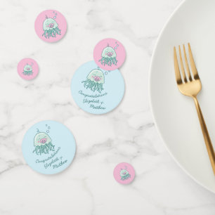 Cute Jellyfish Baby Shower Kawaii Pink Girl Confetti
