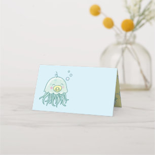 Cute Jellyfish Baby Shower Kawaii  Place Card