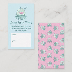 Cute Jellyfish Baby Shower Pink Guess How Many Enclosure Card