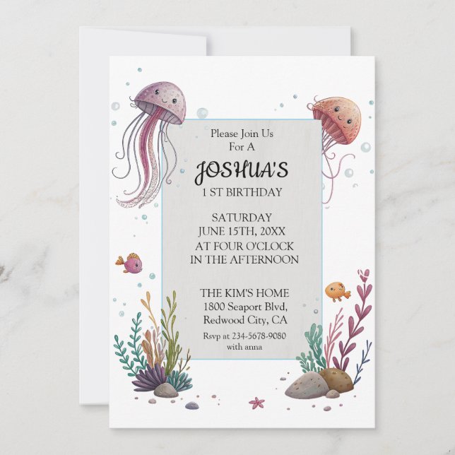 Cute Jellyfish Invitation (Front)