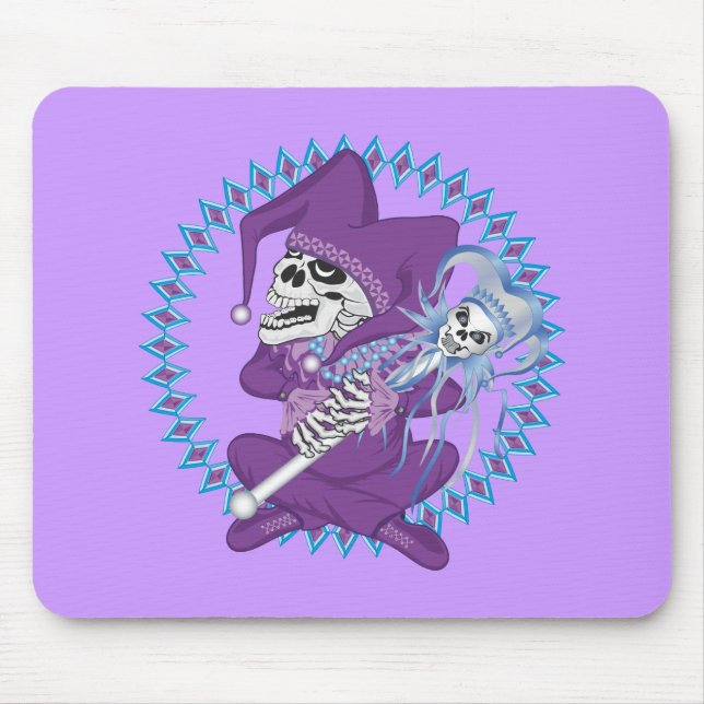 Cute Jester Skull Mouse Mat (Front)