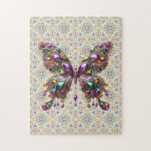 Cute jewelled Mardi Gras butterfly Jigsaw Puzzle