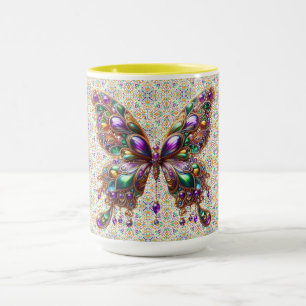 Cute jewelled Mardi Gras butterfly Mug