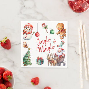 Cute Jingle and Mingle Christmas Napkin
