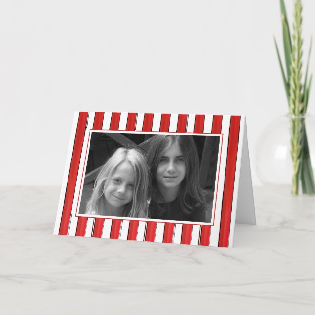 Cute Jingle Bells Fun Simple 1 Photo Family Holiday Card (Front)