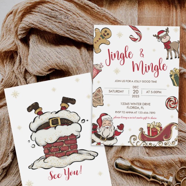 Cute Jingle & Mingle Christmas Party Invitation (Creator Uploaded)