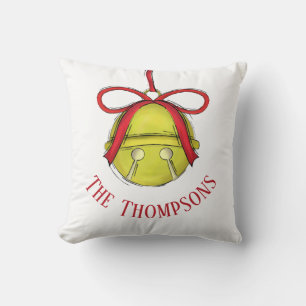 Cute Jingle Xmas Ornament Christmas Family Name Cushion