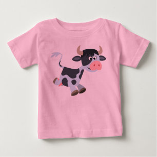 Cute Jogging Cartoon Cow Baby T-Shirt