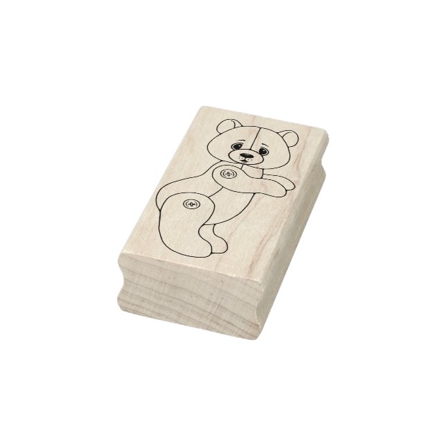 Cute Jointed Teddy Bear Rubber Stamp (Stamp)