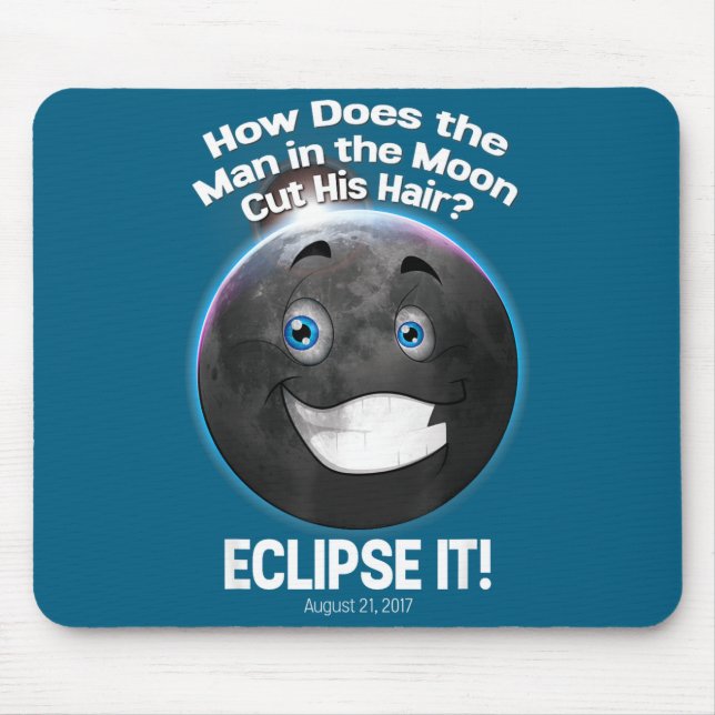 Cute Joke Total Solar Eclipse Mouse Mat (Front)
