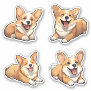 cute jolly corgi puppy dogs