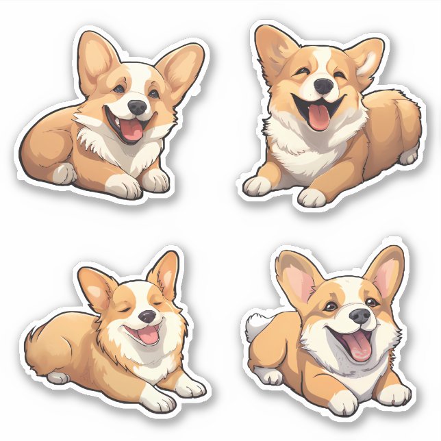 cute jolly corgi puppy dogs (Front)