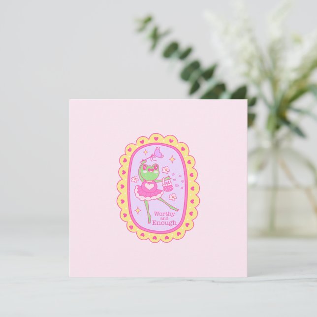 Cute Jolly Frog - Worthy and Enough (Standing Front)
