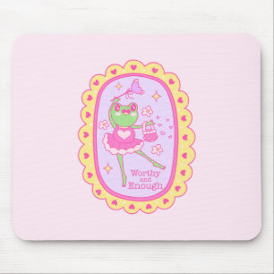 Cute Jolly Frog - Worthy and Enough Mouse Mat