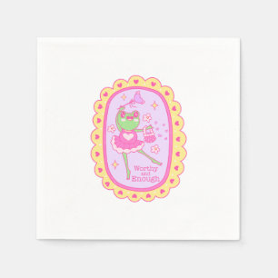 Cute Jolly Frog - Worthy and Enough Napkin