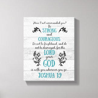 Cute Joshua 1:9 Scripture Canvas
