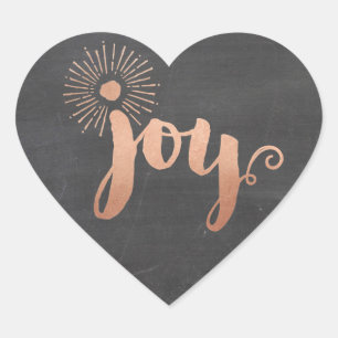 CUTE JOY HEART SEAL modern rose gold foil grey